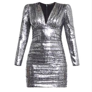 BCBGMAXAZRIA Ruched Metallic Mini Dress